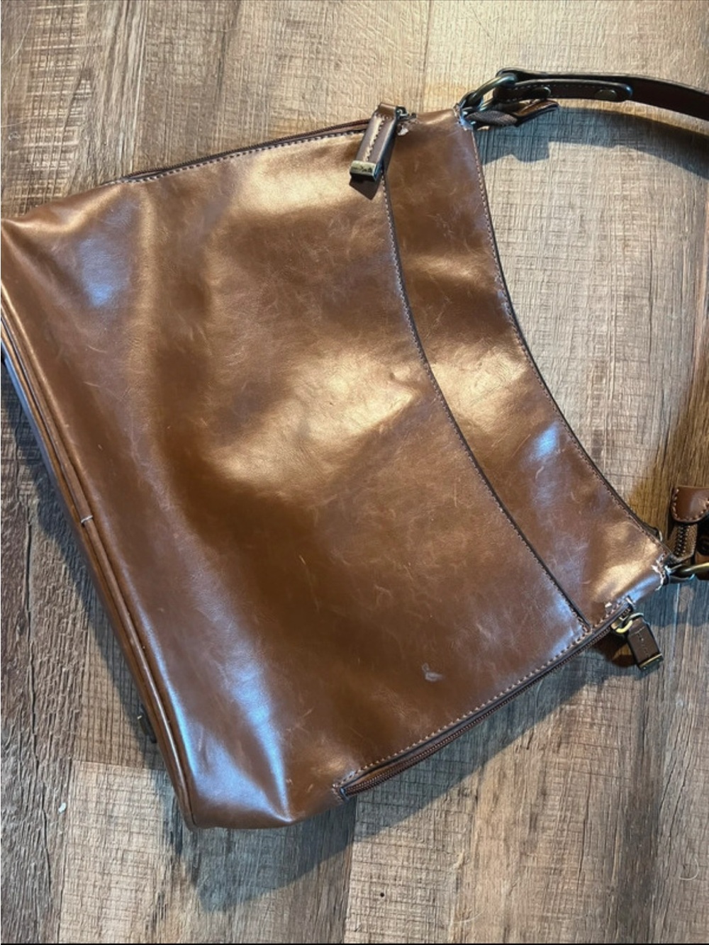 Simply Noelle Brown Leather Shoulder Bag